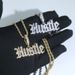 Men's Hip Hop Jewelry Hustle Zircon Pendant Necklace With Twist Chain, Silver & Gold Options, 24 Inches Fashion Trend Men's Necklace_ipsvogv.com