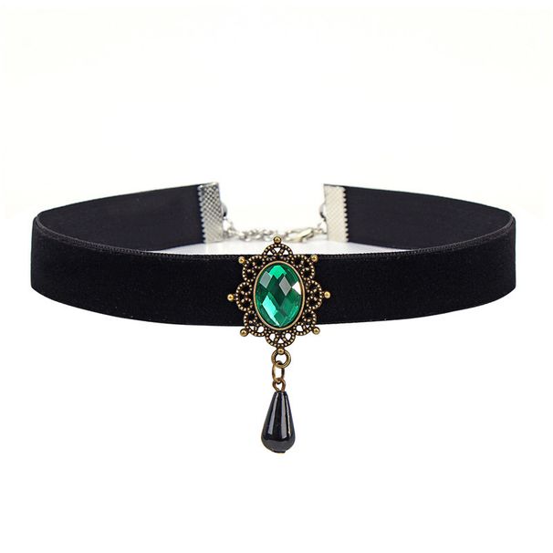 Gothic Court Velvet Ribbon Butterfly Beauty Head Necklace Choker Clavicle Chain For Women_ipsvogv.com