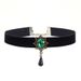 Gothic Court Velvet Ribbon Butterfly Beauty Head Necklace Choker Clavicle Chain For Women_ipsvogv.com