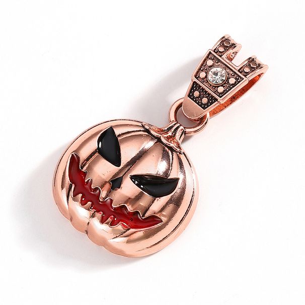Halloween Pumpkin Skull Oil Drop Alloy Pendant With Exaggerated Personality, Men's Necklace Jewelry_ipsvogv.com