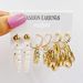 Metal Geometric Earrings Multiple Pairs One Card Gold Circle Earrings Set 6 Pairs_ipsvogv.com