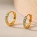 K gold plated cold style earrings, micro inlaid turquoise earrings, circle design, light luxury earrings_ipsvogv.com
