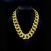 Hip Hop Zinc Alloy 30mm Wide Plated Full Diamond Large Gold Cuban Chain Necklace_ipsvogv.com