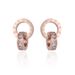 Europe And The United States Rome Dia New Creative Rose Gold Titanium Steel Women's Double Ring Popular Earrings_ipsvogv.com