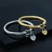 Bracelets Titanium Steel Cable Wire Gold Color Heart Charm Bangle Bracelet With Hook Closure For Women Men Wedding_ipsvogv.com