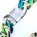 Heavy 316l Stainless Steel 32mm Solid Necklace Steel and Rainbow Dual Colors Men's Jewelry_ipsvogv.com