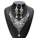 New Accessories Set Fashion Red Rhinestone Necklace Earrings Ins Jewelry_ipsvogv.com