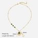 Malachite Inlaid Fan Necklace - High-End Stainless Steel Cube Pendant Jewelry For Women_ipsvogv.com