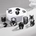 New Adjustable Exaggerated Mask Snake Spider Octopus Ring Set Of 11 Electrophoretic Black Rings_ipsvogv.com