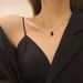 Titanium Steel Black Block Hanging Tag Necklace Fashion Letter Sweater Chain Women_ipsvogv.com