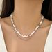 Hip Hop Spic Girl Stle Star Shaped Pendant Choker Temperament Round Bead Pearl Metal Chain Necklace_ipsvogv.com