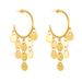 Niche fashion retro high-end light luxury temperament gold disc tassel pendant titanium steel earrings earrings_ipsvogv.com