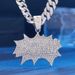 BOM Full Diamond Letter Cuban Chain Personality Hip-Hop Style Men's Daily Street Cool Pendant Necklace_ipsvogv.com