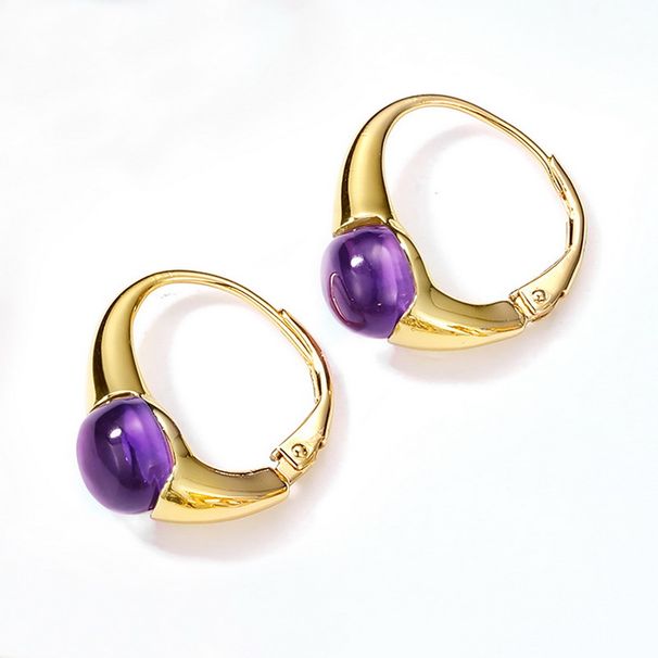 Egg Shaped Candy Earrings For Women S925 Silver Inlaid With Colored Gemstones Three Dimensional Earrings Fashion Classic Simplicity_ipsvogv.com