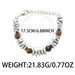 Bracelet With Men's Broken Splicing Silver Gallstones Bracelet, Women's Chinese Style Minimalist Design, Titanium Steel_ipsvogv.com
