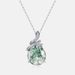 Snake coiled natural green moss stone pendant female S925 silver inlaid water grass agate pendant_ipsvogv.com