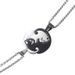 simple black and white cat hug stitching pendant niche design couple chain clavicle chain stainless steel necklace batch_ipsvogv.com