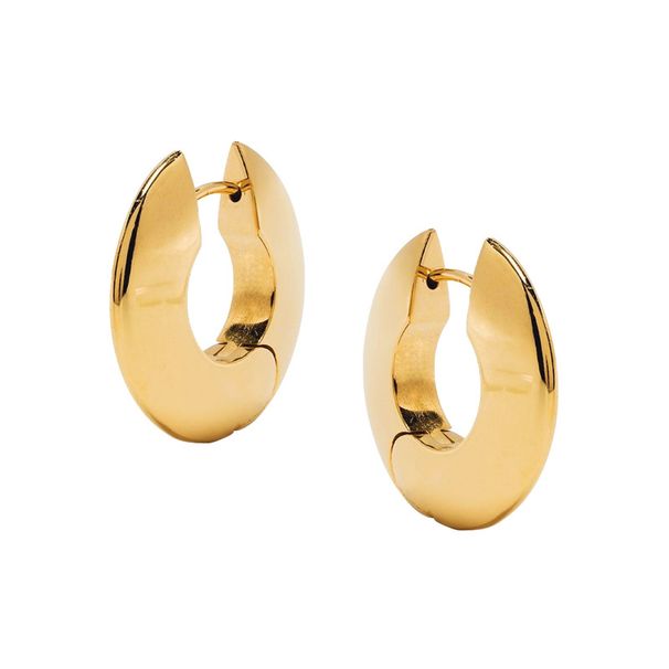 Women's Jewelry Cold Style Minimalist Smooth Flat Hoop Earrings Light Luxury High End Design Sense Fashion Temperament Earrings_ipsvogv.com