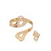 Heart Design Bracelet & Open Ring Set For Women - Gold/Silver Plated Dainty Jewelry, Adjustable Stackable Bracelet_ipsvogv.com