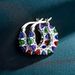 Cao Shi's Fashion Ins Style For Women French Full Set Zircon Lace With U-shaped Earrings_ipsvogv.com