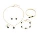 Ladies' Earrings, Necklace Set, Niche Leaf Clover Petal Design, Drip Oil Hand Jewelry Ring, Five Piece Set_ipsvogv.com