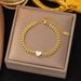 Small And Trendy Wheat Ear Heart-shaped Peach Heart Shaped Bracelet, Titanium Steel Gold-plated Bracelet_ipsvogv.com
