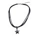 Women's Jewelry Set Fashion Star Pendant Necklace Hip Hop Sweet Cool Hot Girl Sweater Chain Niche Accessories Black Leather Rope Choker Clavicle Chain_ipsvogv.com