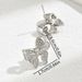 A niche version of sweet fresh Korean style for women, simple and inlaid with zircon bow design earrin, elegant_ipsvogv.com