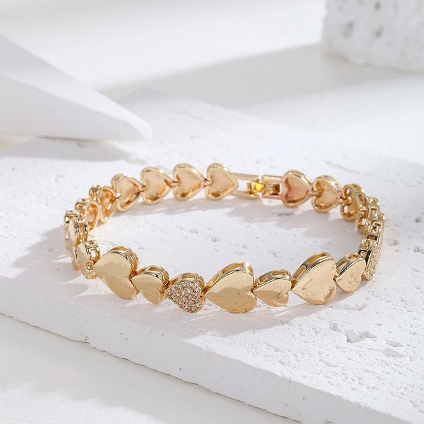 Small Fresh Sweet High Grade Love Bracelet Female Personality Full Diamond Copper Inlaid Zircon Simple Bracelet Ladies Bracelet_ipsvogv.com