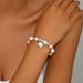 Ins Japanese and Korean small fragrance pink pearl English letters, niche design, set with diamonds, versatile bracelet_ipsvogv.com