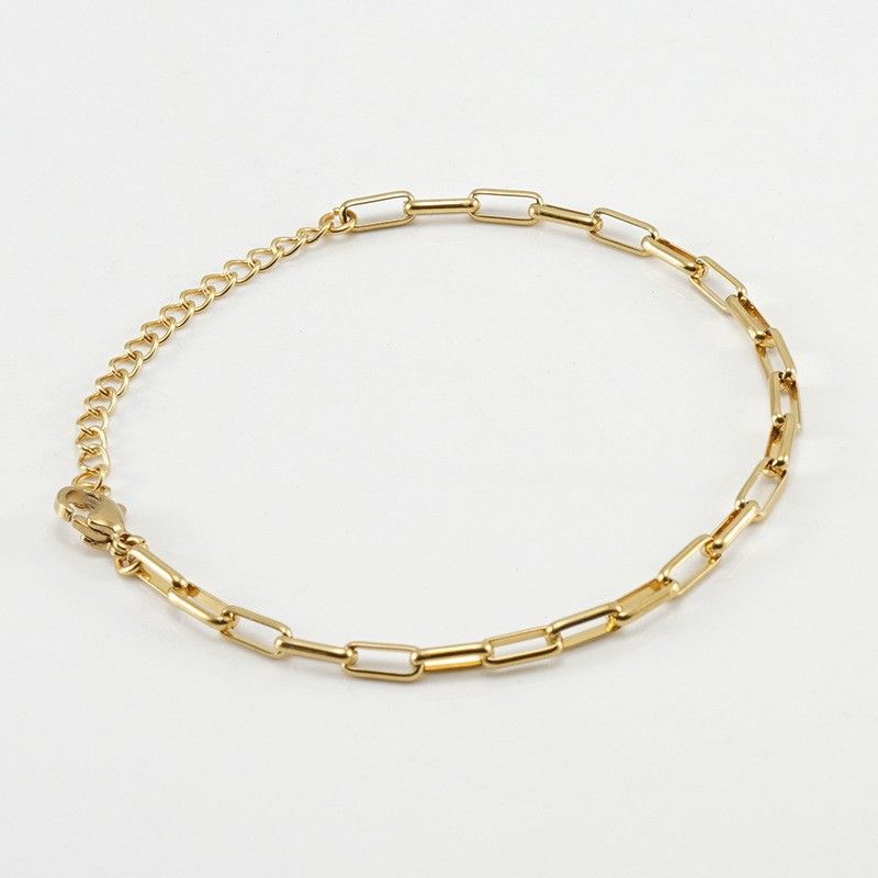 Straight Regular Bare Men's And Women's Versatile Stainless Steel Paperclip Plain Chain_ipsvogv.com