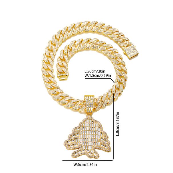 Fashion Alloy Square Rhinestone Creative Christmas Tree Pendant Hip-Hop Men's Niche Atmosphere Necklace_ipsvogv.com