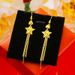 Internet Famous Sand Star Brass Gold-plated Genuine Gold Color Preserving Leaf Earr, Fashionable Women's Tassel_ipsvogv.com