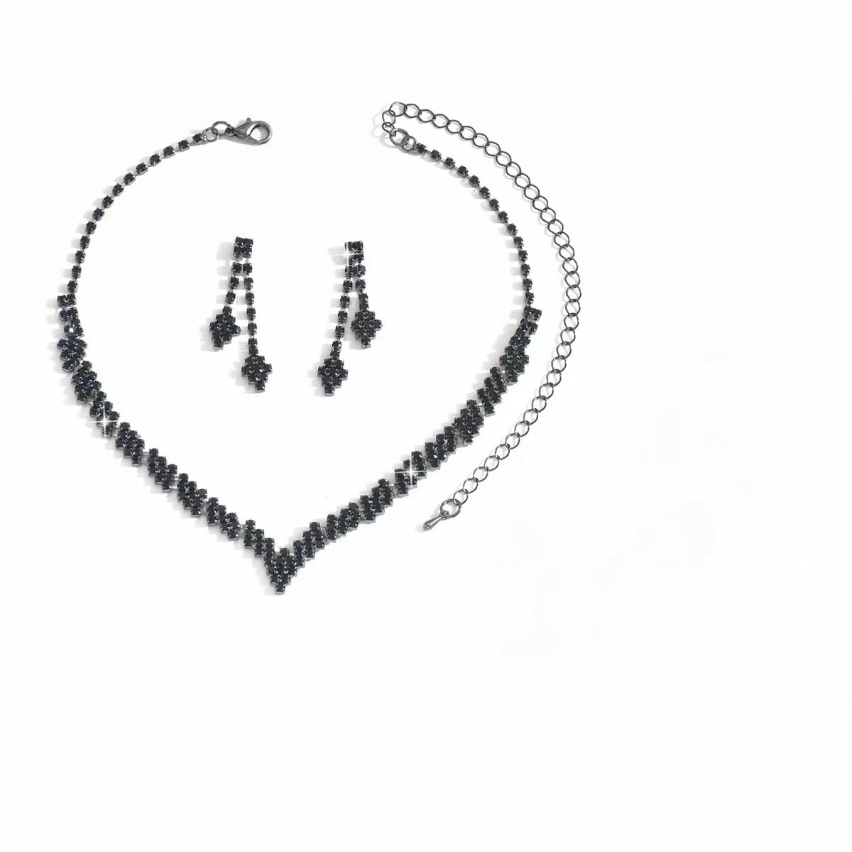 Bridal Jewelry Wedding Ceremony Dress Accessories Korean Style Necklace Earrings Bracelet Set For Women_ipsvogv.com