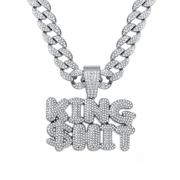 New Product Full Diamond Double Row Stereoscopic Letter Pendant Personalized Hip Hop Trendy Street Dance Cuban Necklace_ipsvogv.com