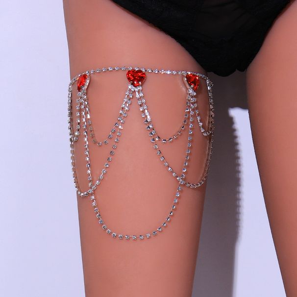 jewelry chain wave multi-layer love leg chain Ruby Diamond body chain_ipsvogv.com