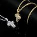 New Hip Hop Cross Pendant Inlaid With Zircon Gold And Sier Punk Style Necklace Jewelry For One Piece_ipsvogv.com