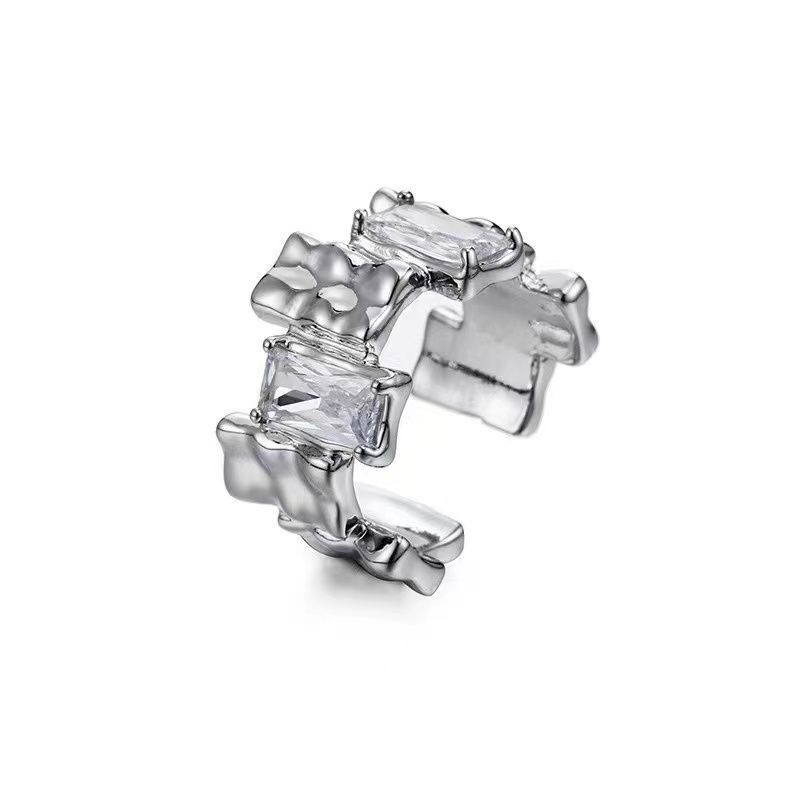 Female Geometric Zircon Cold Wind Ring, Design, Niche High-end Index Finger Ring, 2024 New Ring Ring, Design, ,_ipsvogv.com