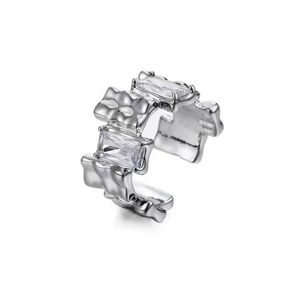 Female Geometric Zircon Cold Wind Ring, Design, Niche High-end Index Finger Ring, 2024 New Ring Ring, Design, ,_ipsvogv.com