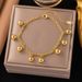 Fashionable Titanium Steel Necklace, Gold Bead Pendant, Non Fading, Niche Collarbone Chain, Women's High-end Feeling,_ipsvogv.com