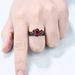 Three Heroes Red Spear Black Rose Branch Cross Pair Ring_ipsvogv.com