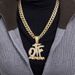 Hip hop source full diamond stitching letter OTF pendant accessories punk hipster rap Cuban long necklace_ipsvogv.com