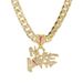 New Full Diamond Cuban Chain Splicing Letter Love Pendant Hip-hop Street Culture Trendy Men's Necklace_ipsvogv.com