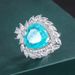 Zhuang Shengsheng Jewelry Copper Bottom Gold Plated Simulation Paraiba Heart Shaped Pendant Ring Set Main Stone * 15_ipsvogv.com