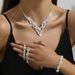 Autumn Jewelry Set: Bridal Hollow Full Diamond Necklace, Earrings, And Bracelet For Women_ipsvogv.com