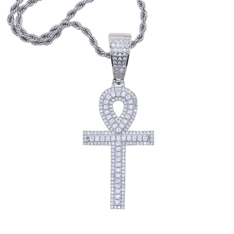 Cross Pendant Gold And Silver Punk Style Hip Hop Necklace Jewelry_ipsvogv.com