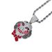 Unisex Necklace Hip Hop Chainsaw Mask Doll Pendant Personality Exaggerated Men's Full Zirconium Hip Hop Accessories_ipsvogv.com