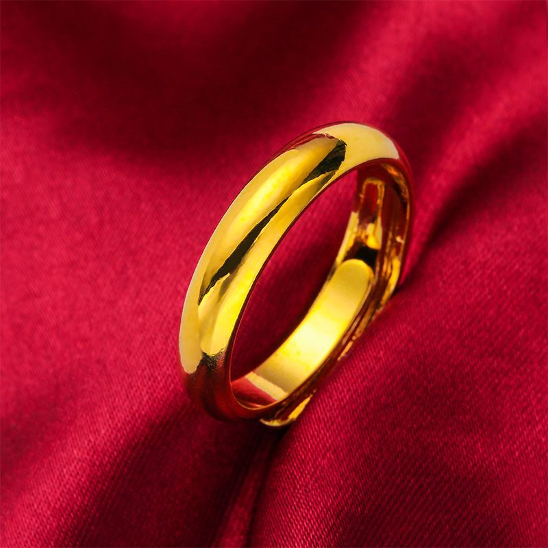 Fashion Twill Smooth Couple Vietnamese Sand Gold Plated Open Ring_ipsvogv.com