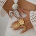 Design Sense Ins Wind Metal Sun Blossom Personalized Leaf Moon Pearl Ring_ipsvogv.com