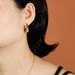 S925 sterling silver personalized exaggerated earrings fashionable geometric square U-shaped earrings gold-plated elegant women'_ipsvogv.com